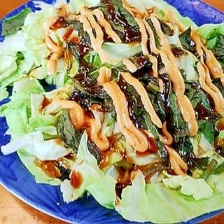 キャベツと紫蘇の　お好み焼き風レンジ蒸し